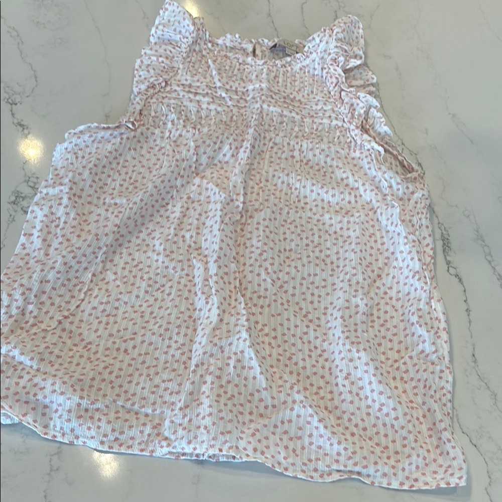 LOFT Textured Pink and White Blouse - Picture 6 of 8